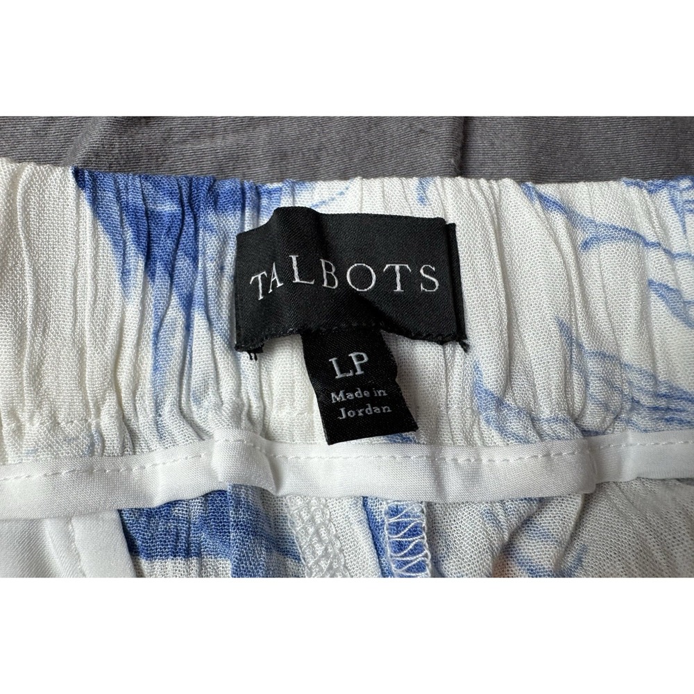 Lot Of 2 Talbots Ankle Pants Ocean Floral & Pull On Patel Pottery Pants Large - Picture 6 of 15